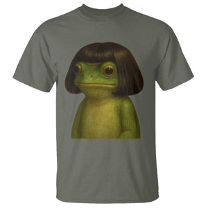 Funny Frog Bob Haircut Meme T Shirt Silly Toad Trends TS10 Military Green Print Your Wear