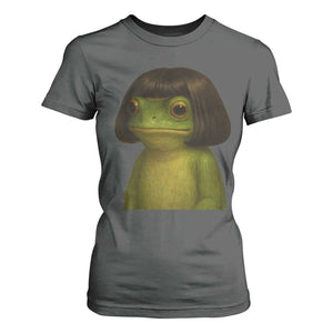 Funny Frog Bob Haircut Meme T Shirt For Women Silly Toad Trends TS10 Dark Heather Print Your Wear
