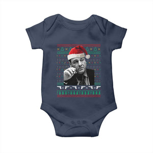 Funny Ugly Christmas Baby Onesie Funny Mafia Gangster Santa Sopranos Smoking TS10 Navy Print Your Wear