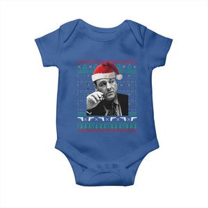 Funny Ugly Christmas Baby Onesie Funny Mafia Gangster Santa Sopranos Smoking TS10 Royal Blue Print Your Wear