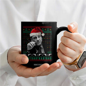 Funny Ugly Christmas Coffee Mug Funny Mafia Gangster Santa Sopranos Smoking TS10 Print Your Wear