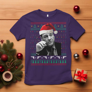 Funny Ugly Christmas T Shirt Funny Mafia Gangster Santa Sopranos Smoking TS10 Purple Print Your Wear