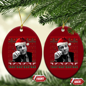 Funny Ugly Christmas Ceramic Ornament Funny Mafia Gangster Santa Sopranos Smoking TS10 Print Your Wear
