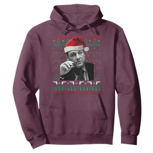Funny Ugly Christmas Hoodie Funny Mafia Gangster Santa Sopranos Smoking TS10 Maroon Print Your Wear
