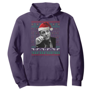 Funny Ugly Christmas Hoodie Funny Mafia Gangster Santa Sopranos Smoking TS10 Purple Print Your Wear