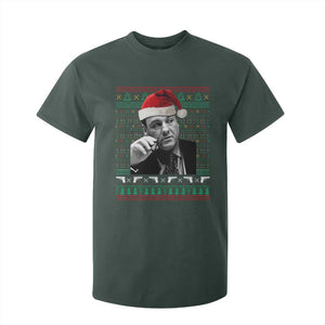 Funny Ugly Christmas T Shirt For Kid Funny Mafia Gangster Santa Sopranos Smoking TS10 Dark Forest Green Print Your Wear