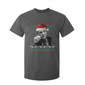 Funny Ugly Christmas T Shirt For Kid Funny Mafia Gangster Santa Sopranos Smoking TS10 Dark Heather Print Your Wear