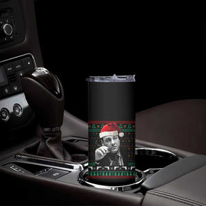 Funny Ugly Christmas Skinny Tumbler Funny Mafia Gangster Santa Sopranos Smoking TS10 Print Your Wear