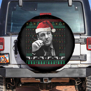 Funny Ugly Christmas Spare Tire Cover Funny Mafia Gangster Santa Sopranos Smoking TS10 No hole Black Print Your Wear