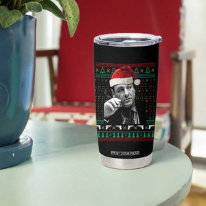 Funny Ugly Christmas Tumbler Cup Funny Mafia Gangster Santa Sopranos Smoking TS10 Print Your Wear