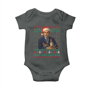 Office Christmas Movie Baby Onesie Funny Retro 90s Movie Ugly Xmas TS10 Dark Heather Print Your Wear