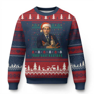 Office Xmas Movie Ugly Christmas Sweater Funny Retro 90s Movie Ugly Xmas TS10 Navy Red Print Your Wear