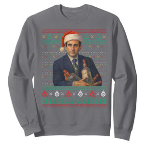 Office Christmas Movie Sweatshirt Funny Retro 90s Movie Ugly Xmas TS10 Charcoal Print Your Wear