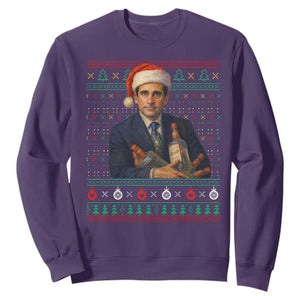 Office Christmas Movie Sweatshirt Funny Retro 90s Movie Ugly Xmas TS10 Purple Print Your Wear