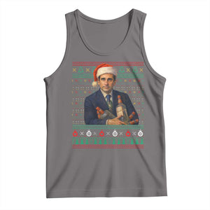 Office Christmas Movie Tank Top Funny Retro 90s Movie Ugly Xmas TS10 Deep Heather Print Your Wear