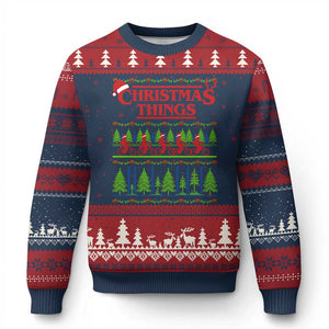 Xmas Things Ugly Christmas Sweater Vintage Movie TV Series Retro TS10 Navy Red Print Your Wear