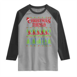 Christmas Things Raglan Shirt Vintage Movie TV Series Retro TS10 Sport Gray Black Print Your Wear