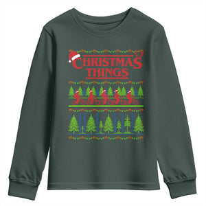 Christmas Things Youth Sweatshirt Vintage Movie TV Series Retro TS10 Dark Forest Green Print Your Wear