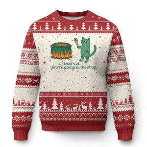 Sarcastic Cat Meme Ugly Christmas Sweater Weirdcore Dark Humor TS10 Beige Red Print Your Wear