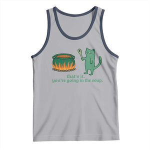 Sarcastic Cat Meme Tank Top Weirdcore Dark Humor TS10 Athletic Heather Navy Print Your Wear