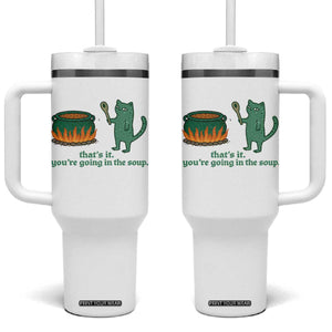 Sarcastic Cat Meme Tumbler With Handle Weirdcore Dark Humor TS10 One Size: 40 oz White Print Your Wear