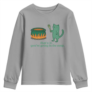 Sarcastic Cat Meme Youth Sweatshirt Weirdcore Dark Humor TS10 Sport Gray Print Your Wear