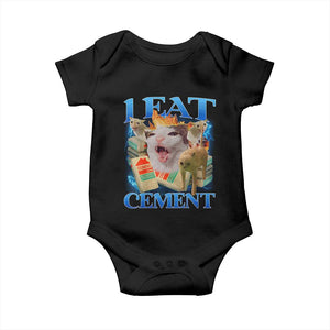 I Eat Cement Cursed Cat Baby Onesie Funny Cat Meme Ironic TS10 Black Print Your Wear