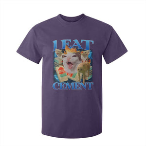 I Eat Cement Cursed Cat T Shirt For Kid Funny Cat Meme Ironic TS10 Purple Print Your Wear