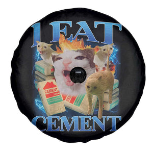 I Eat Cement Cursed Cat Spare Tire Cover Funny Cat Meme Ironic TS10 Print Your Wear