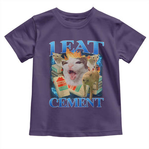 I Eat Cement Cursed Cat Toddler T Shirt Funny Cat Meme Ironic TS10 Purple Print Your Wear