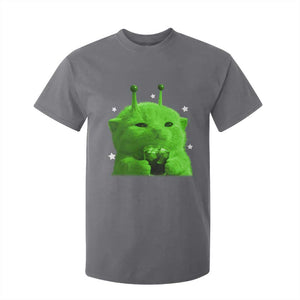 Funny Alien Cat Meme T Shirt For Kid Funny Kitten 90s Retro Vintage Graphic Weird Cats Y2k TS10 Charcoal Print Your Wear