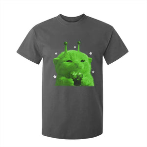 Funny Alien Cat Meme T Shirt For Kid Funny Kitten 90s Retro Vintage Graphic Weird Cats Y2k TS10 Dark Heather Print Your Wear