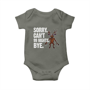 Sorry Cant 99 Nights Bye In The Forest Baby Onesie Funny Gamer Gift TS10 Military Green Print Your Wear