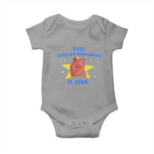 Rats Spelled Backwards Is Star Baby Onesie Sarcastic Rat Meme TS10 Sport Gray Print Your Wear