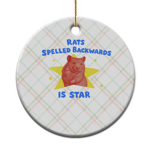 Rats Spelled Backwards Is Star Ceramic Ornament Sarcastic Rat Meme TS10 1pc Christmas Plaid Print Your Wear
