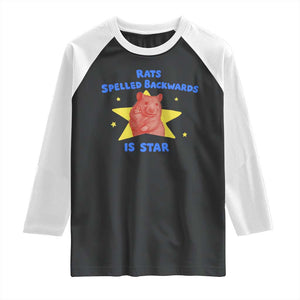 Rats Spelled Backwards Is Star Raglan Shirt Sarcastic Rat Meme TS10 Black White Print Your Wear