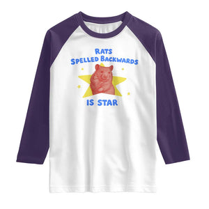 Rats Spelled Backwards Is Star Raglan Shirt Sarcastic Rat Meme TS10 White Purple Print Your Wear