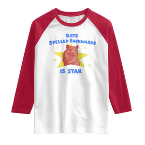 Rats Spelled Backwards Is Star Raglan Shirt Sarcastic Rat Meme TS10 White Red Print Your Wear