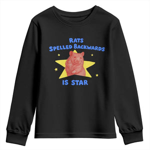 Rats Spelled Backwards Is Star Youth Sweatshirt Sarcastic Rat Meme TS10 Black Print Your Wear