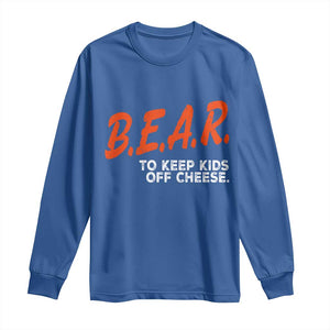 Bear to Keep Kids Off Cheese Long Sleeve Shirt TS10 Royal Blue Print Your Wear