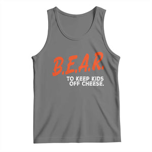 Bear to Keep Kids Off Cheese Tank Top TS10 Black Heather Print Your Wear