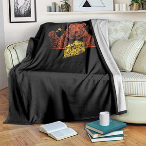BF Throw Blanket Let's Eat Cheese Football Fans TS10 Print Your Wear