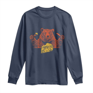 BF Long Sleeve Shirt Let's Eat Cheese Football Fans TS10 Navy Print Your Wear