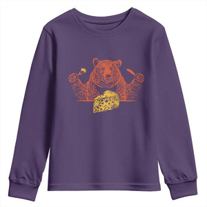 BF Youth Sweatshirt Let's Eat Cheese Football Fans TS10 Purple Print Your Wear