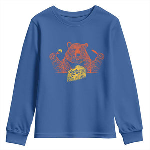 BF Youth Sweatshirt Let's Eat Cheese Football Fans TS10 Royal Blue Print Your Wear