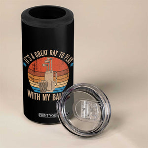 Funny Golf 4 in 1 Can Cooler Tumbler Retro Its A Great Day To Play With My Balls TS10 Print Your Wear