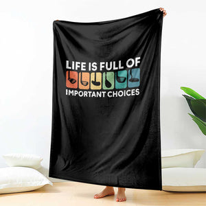 Life is Full of Important Choices Throw Blanket Funny Retro Golfing Clubs Golf Lover Gift TS10 Print Your Wear