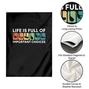 Life is Full of Important Choices Garden Flag Funny Retro Golfing Clubs Golf Lover Gift TS10 Print Your Wear
