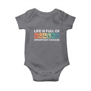 Life is Full of Important Choices Baby Onesie Funny Retro Golfing Clubs Golf Lover Gift TS10 Charcoal Print Your Wear