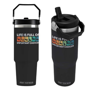 Life is Full of Important Choices Flip Straw Tumbler Funny Retro Golfing Clubs Golf Lover Gift TS10 One Size: 30 oz Black Print Your Wear